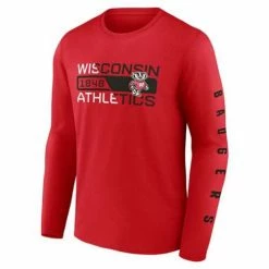 Brand new โ College ๐ Shirts Fanatics Wisconsin Badgers Broad Jump Long Sleeve ๐ Shirt ๐