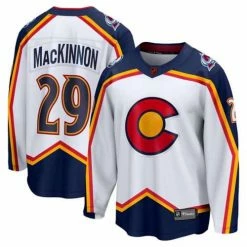 Outlet โ NHL Jerseys Fanatics Colorado Avalanche Nathan MacKinnon #29 2022 Reverse Retro Jersey ๐