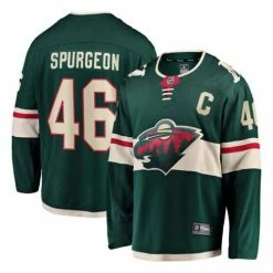 Hot Sale โญ NHL Jerseys Fanatics Minnesota Wild Jared Spurgeon #46 Breakaway Jersey ๐