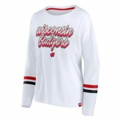 Cheap β College π Shirts Fanatics π© Women's Wisconsin Badgers Iconic Strip Long Sleeve π Shirt π―