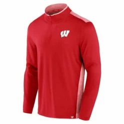 Promo π College π Shirts Fanatics Wisconsin Badgers Brushed 1/4 Zip Top π€©