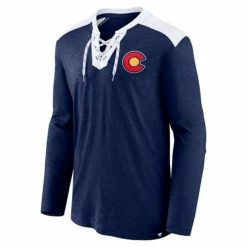 Outlet 🔔 NHL 👚 Shirts Fanatics Colorado Avalanche 2022 Reverse Retro Jersey Long Sleeve 👚 Shirt 🎉