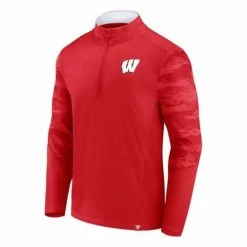 Best Sale ๐ College ๐ Shirts Fanatics Wisconsin Badgers Defender 1/4 Zip Top ๐