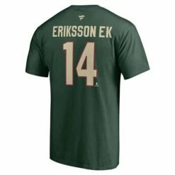 Wholesale 😀 NHL 👕 Shirts Fanatics Minnesota Wild Joel Eriksson Ek #14 Name & Number T-Shirt 😀