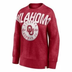 Cheapest 👍 College Hoodies & Sweatshirts Fanatics 👩 Women's Oklahoma Sooners Oversize Crewneck Sweatshirt 🎉