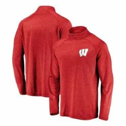 Flash Sale ✨ College 👕 Shirts Fanatics Wisconsin Badgers Striated 1/4 Zip 😉 -Fanatics Sales unnamed file 43