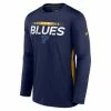 Wholesale ✨ NHL 👕 Shirts Fanatics St. Louis Blues Logo Long Sleeve 👕 Shirt ✨