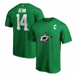 Best Pirce 💯 NHL 👕 Shirts Fanatics Dallas Stars Name & Number Benn #14 T-Shirt 🌟