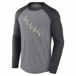 Cheap 🌟 NHL 👕 Shirts Fanatics Vegas Golden Knights 2022 Reverse Retro Raglan Long Sleeve 👕 Shirt 😀
